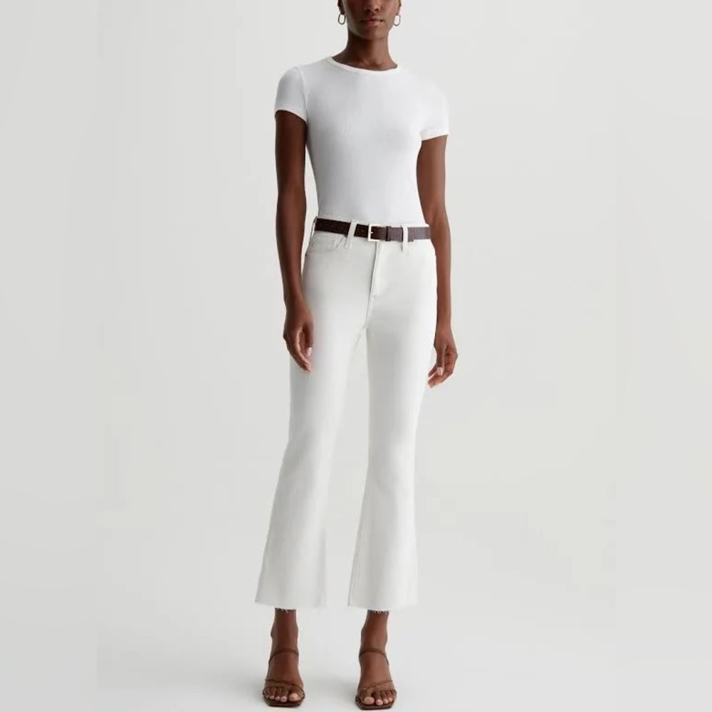AG Adriano Goldschmied White High-Rise‎ Flare Jeans size 29